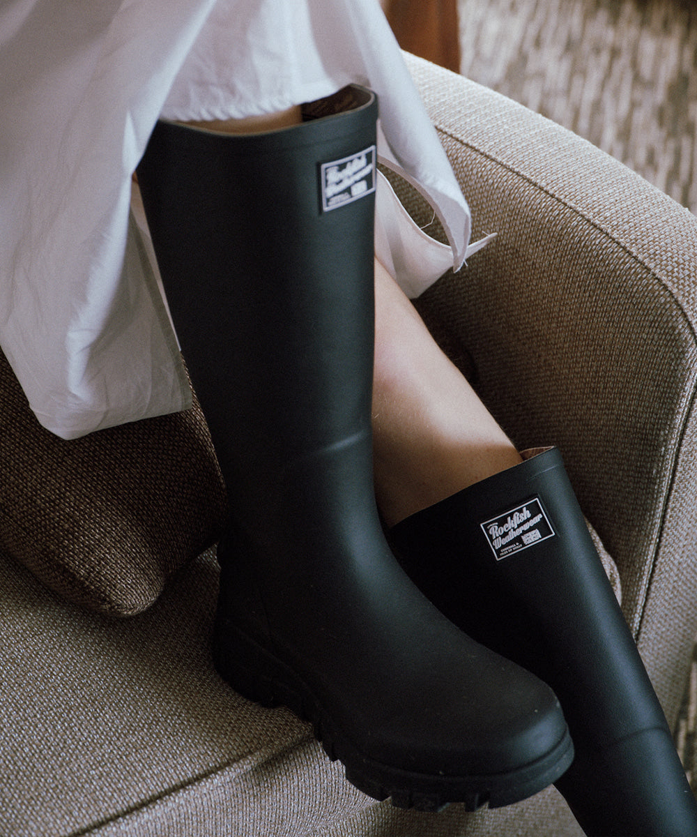 Flatform Rain Boots Long - Black – Rockfish Wellies