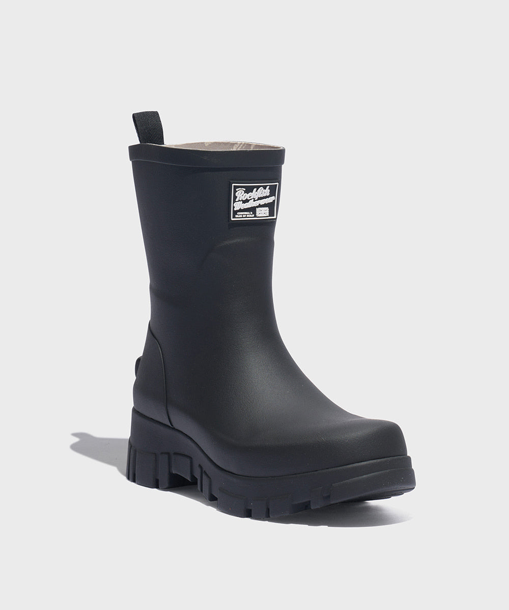 新品【ROCKFISH】 FLATFORM RAIN BOOTS MIDDLE Flatform Rain Boots Middle - Black – Rockfish Wellies