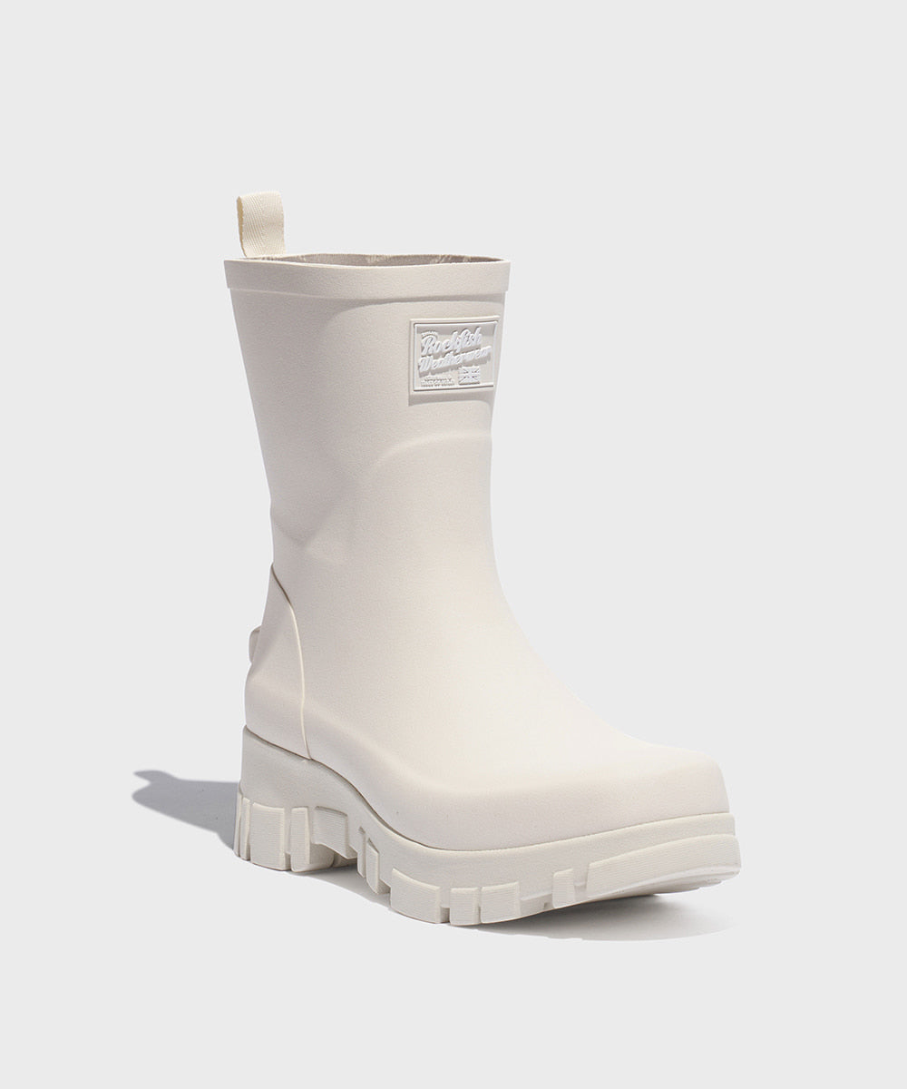 新品【ROCKFISH】 FLATFORM RAIN BOOTS MIDDLE Flatform Rain Boots Middle - Cream – Rockfish Wellies