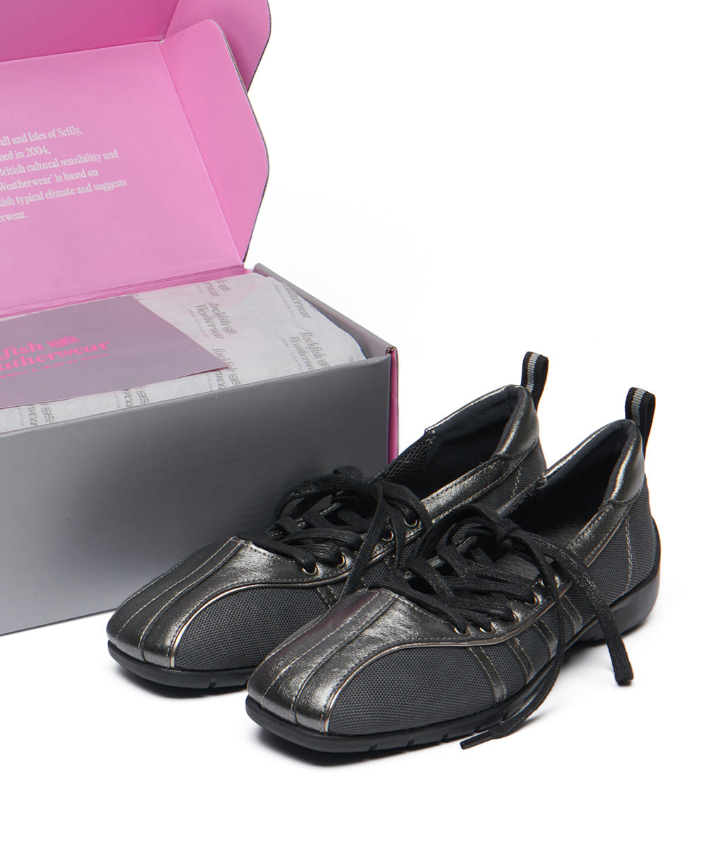 Bliss Laceup Sneakers Dark Silver – Rockfish Wellies
