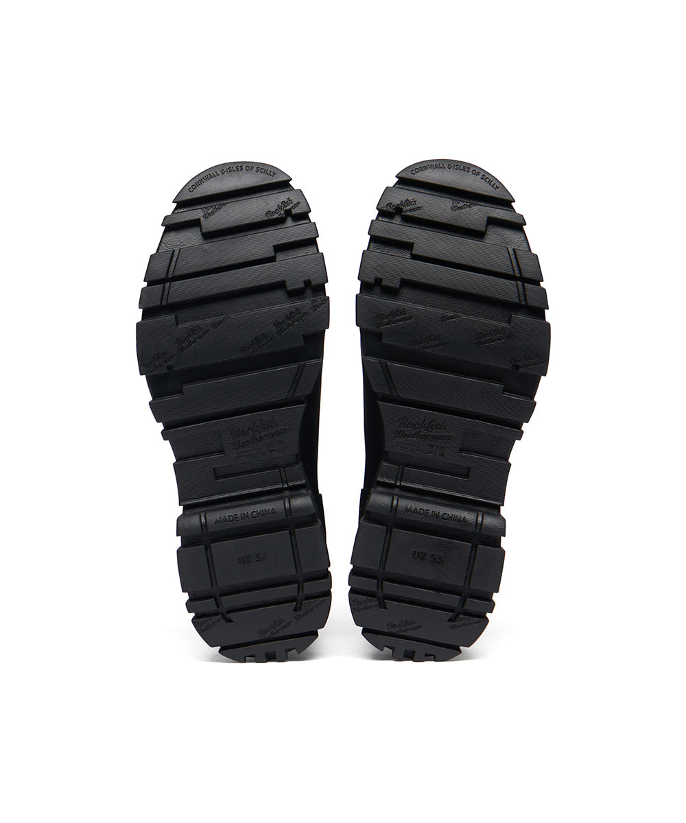 Flatform Laceup Rain Boots Middle - Black – Rockfish Wellies