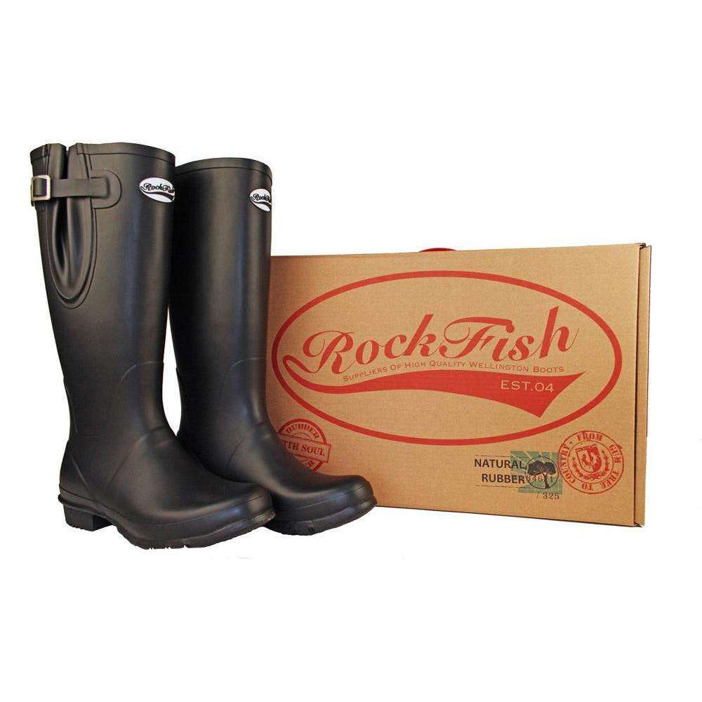 Men's tall black rubber wellington