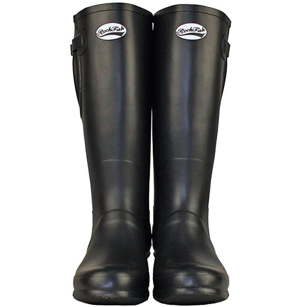 Mens classic Black adjustable wellington boots